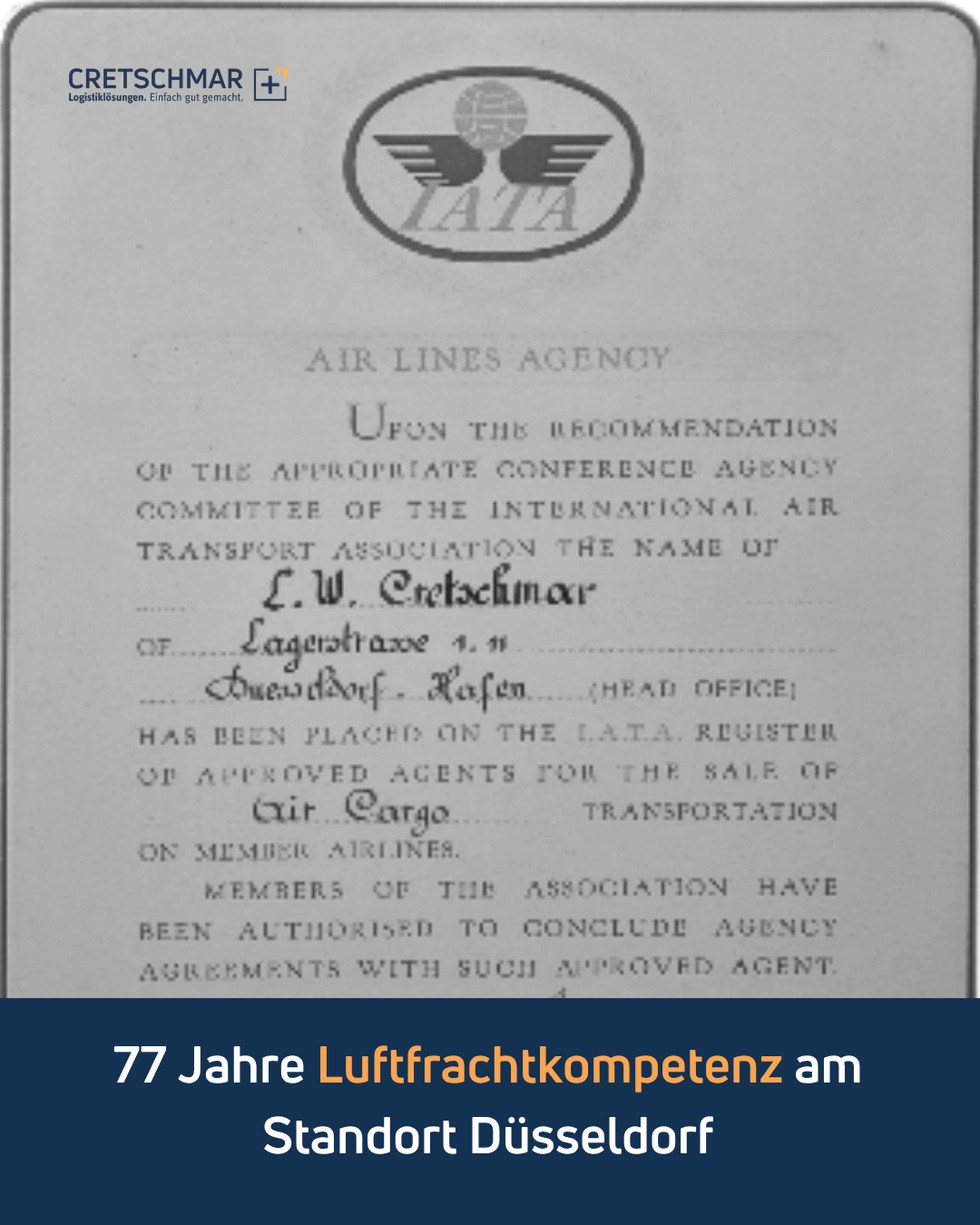 77 Jahre Luftfrachtkompetenz am Standort Düsseldorf