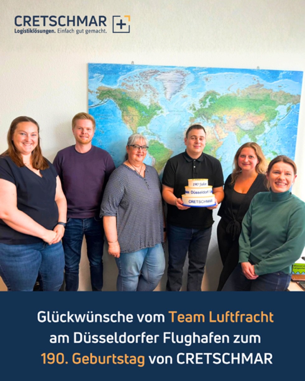 Glückwünsche vom Team Luftfracht